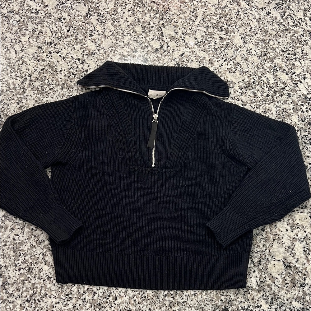 Lou & Grey / LOFT black collared knit sweater - XS